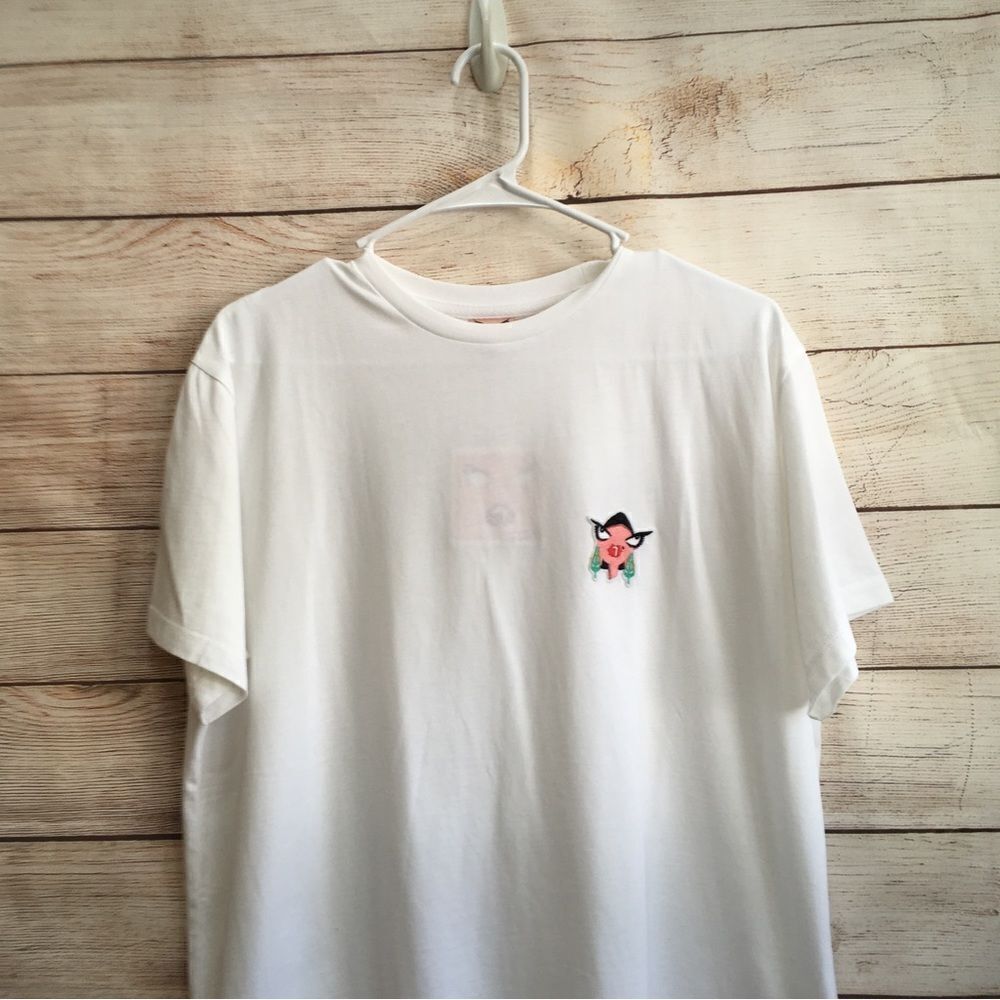 NEW WITH TAGS BADGLEY MISCHKA ORIGINAL ARTWORK TSHIRT IN WHITE‎ - Picture 2 of 10
